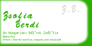 zsofia berdi business card